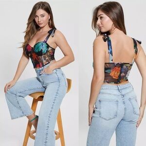 Guess Eco Tied Margot Mesh Corset Top